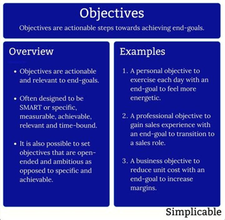 What is a plan objective?
