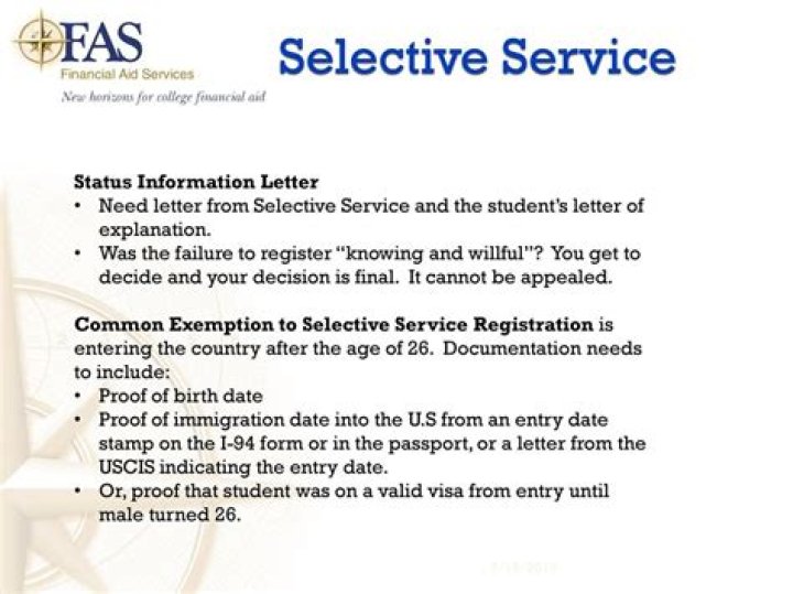 What is a Selective Service status information letter?