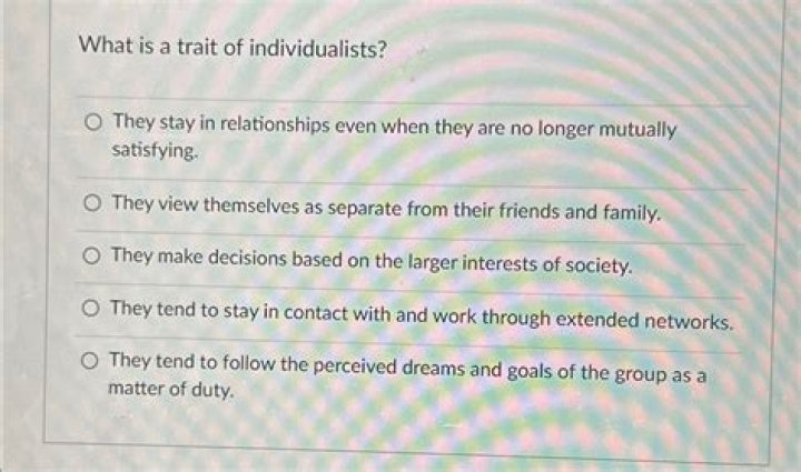 What is a trait of individualists?