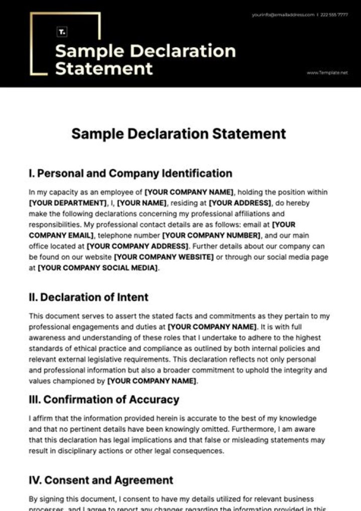 What is an EEA declaration statement?