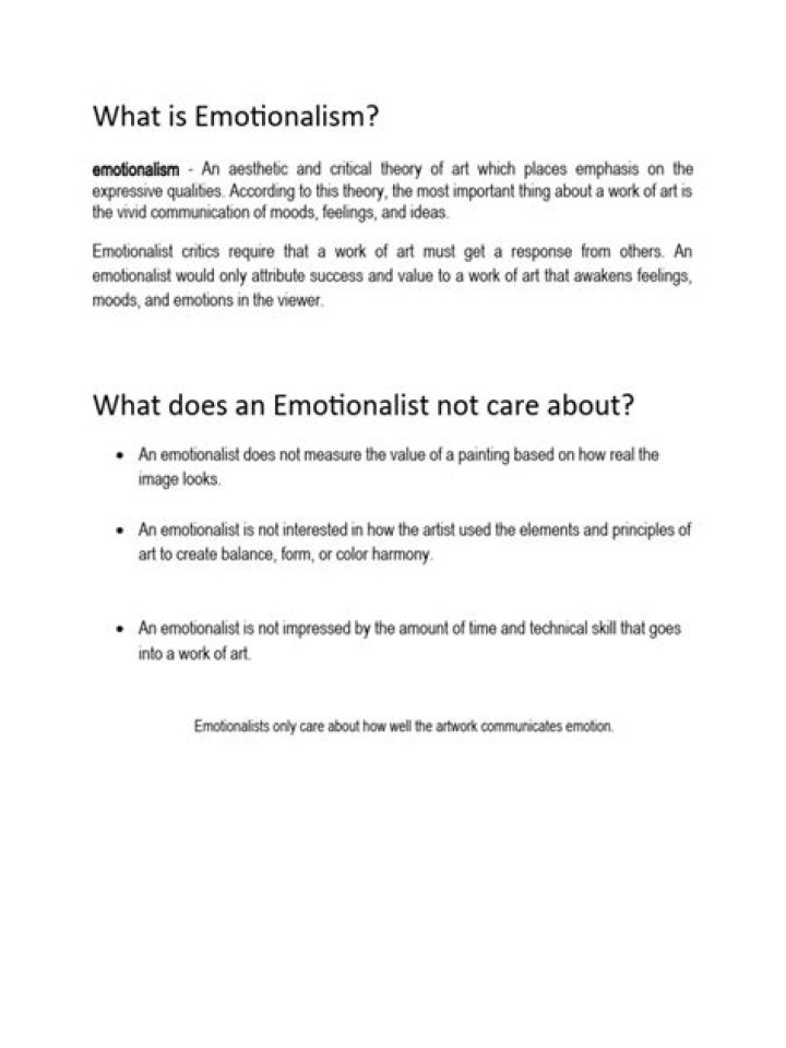What is an Emotionalist?