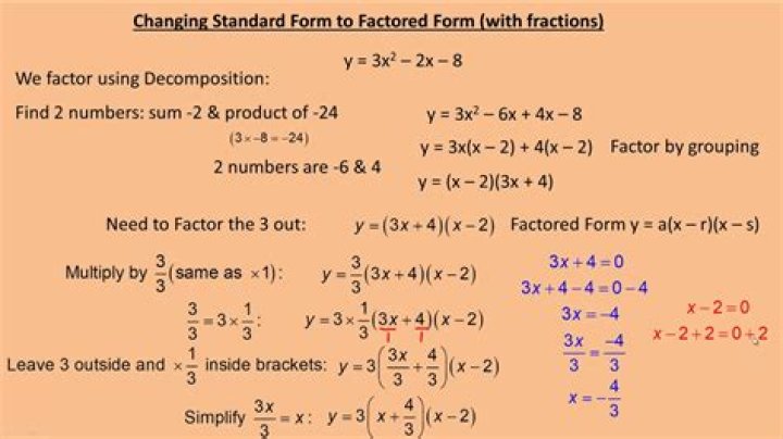What is an example of a factored form?