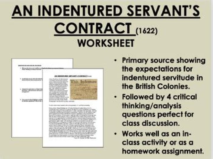 What is an indentured servant quizlet?