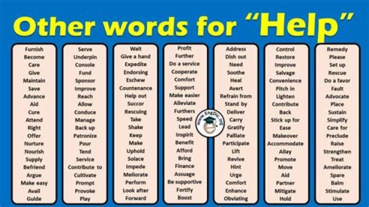 What is another word for help or support?