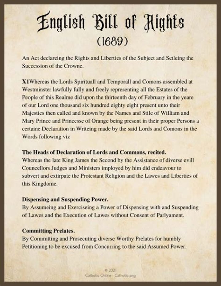 What is Article 9 of the Bill of Rights 1689?