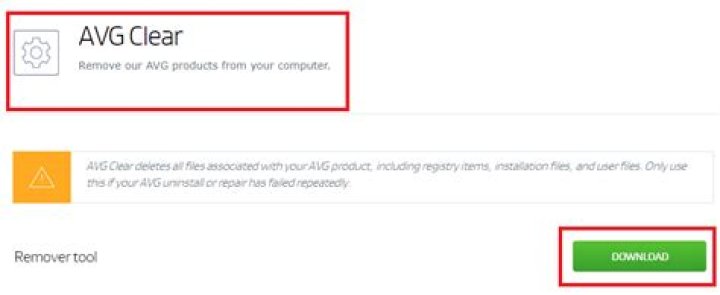 What is AVG removal tool?