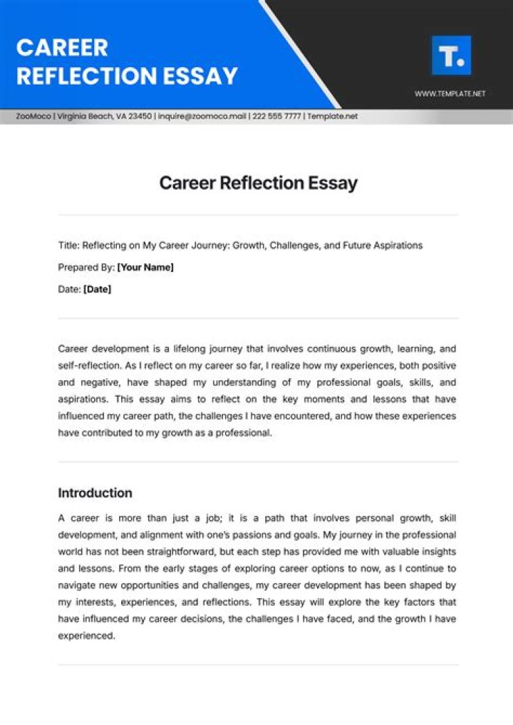 What is career reflection?