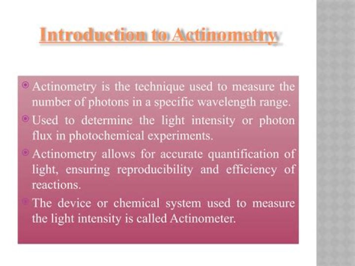 What is chemical Actinometry?