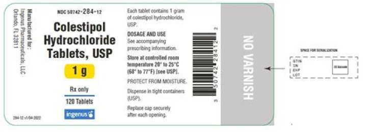 What is colestipol 1gm used for?