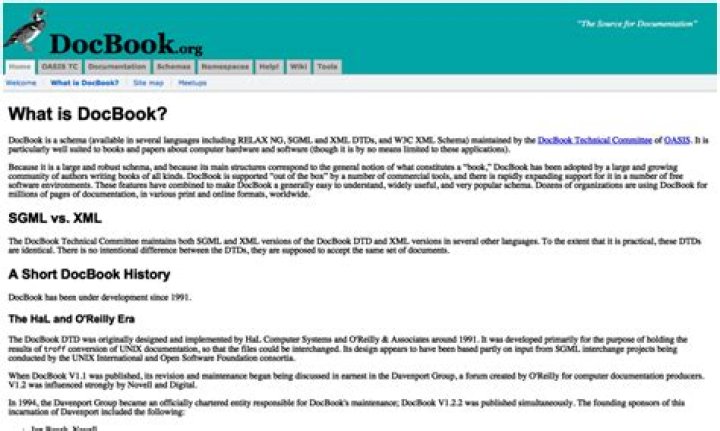 What is DocBook used for?