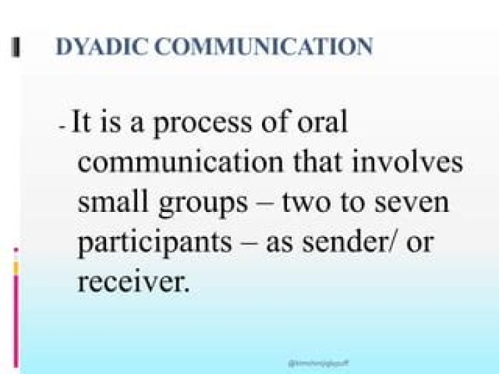 What is dyadic communication and example?