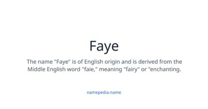 What is Faye a nickname for?
