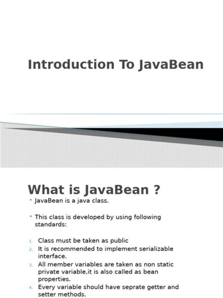 What is JavaBean specification?