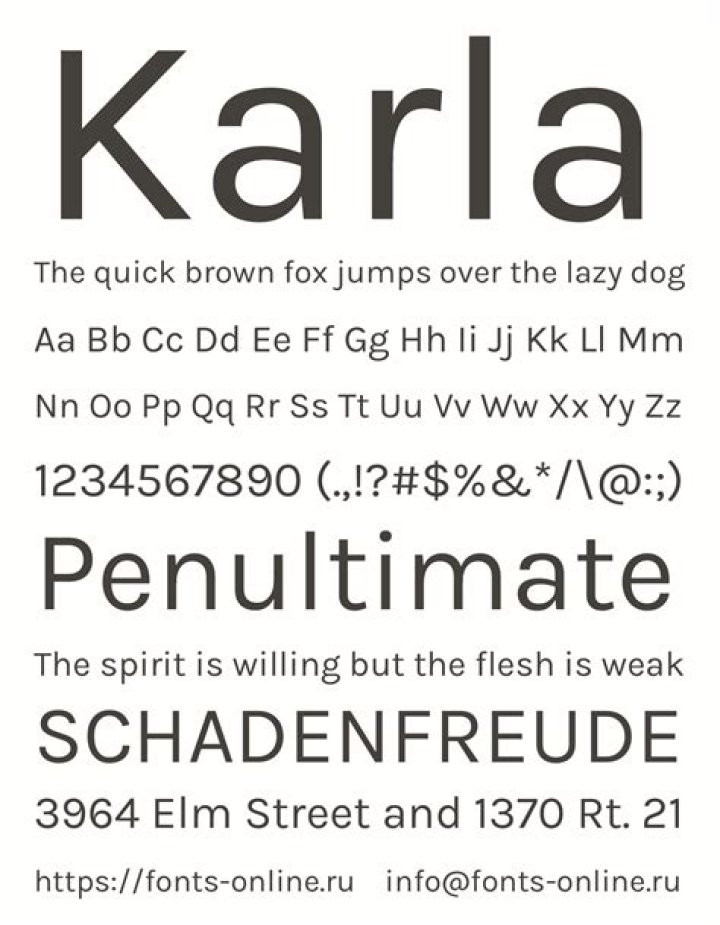 What is Karla font?