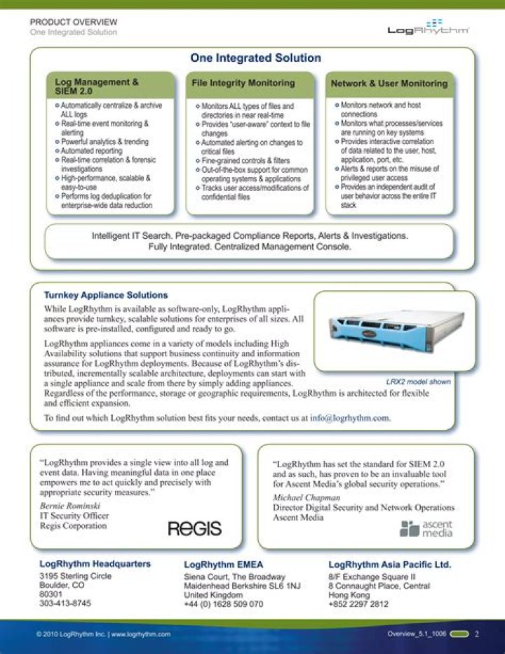 What is LogRhythm appliance?