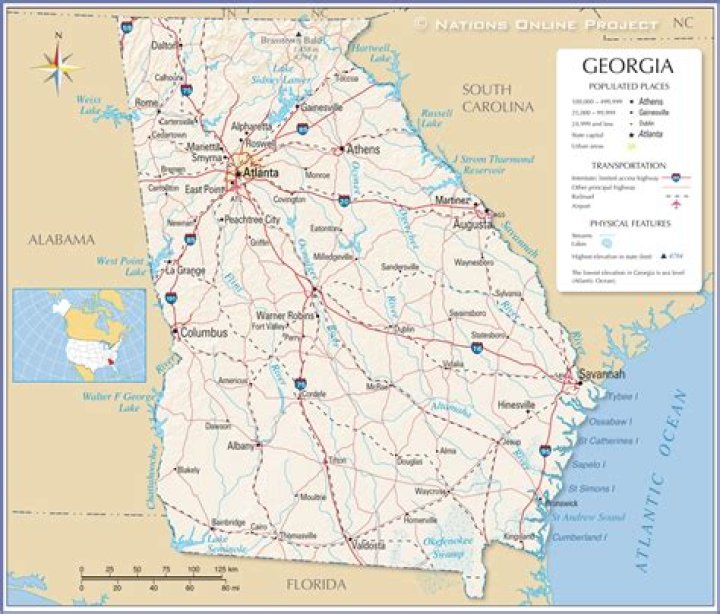What is middle Georgia state known for?