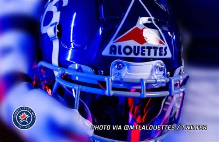 What is on the Montreal Alouettes helmet?