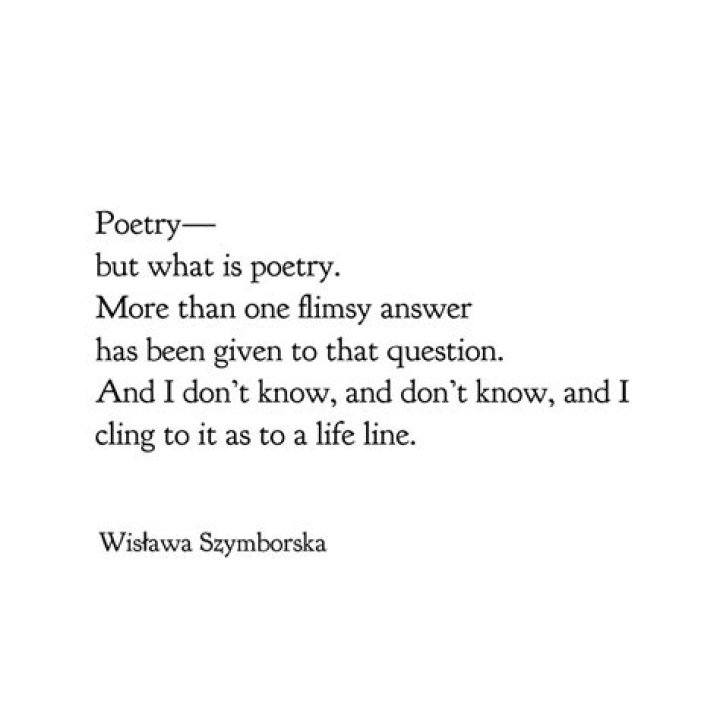 What is poetry Szymborska?