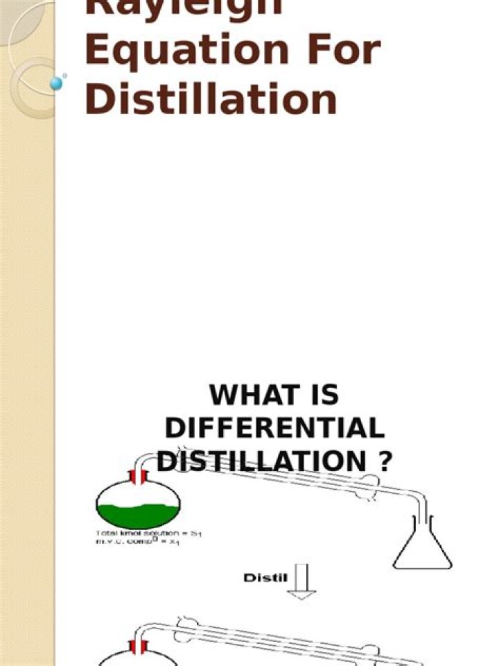 What is Rayleigh equation in distillation?