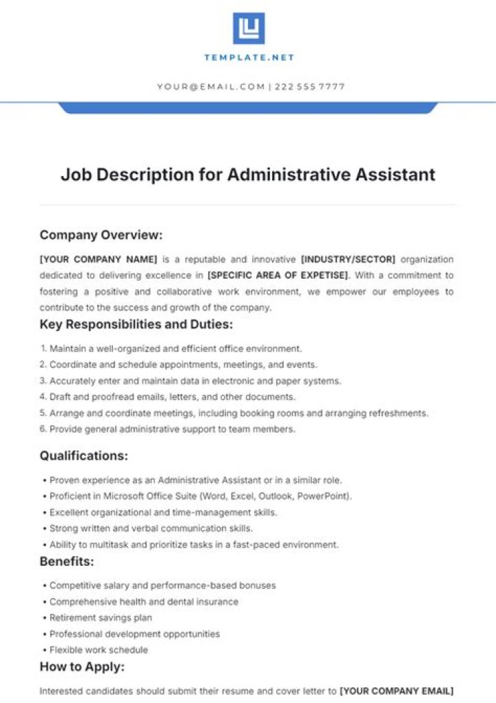 What is sales administration job description?