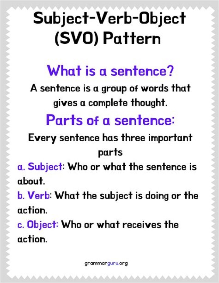 What is SV sentence pattern?