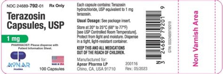What is terazosin medication used for?