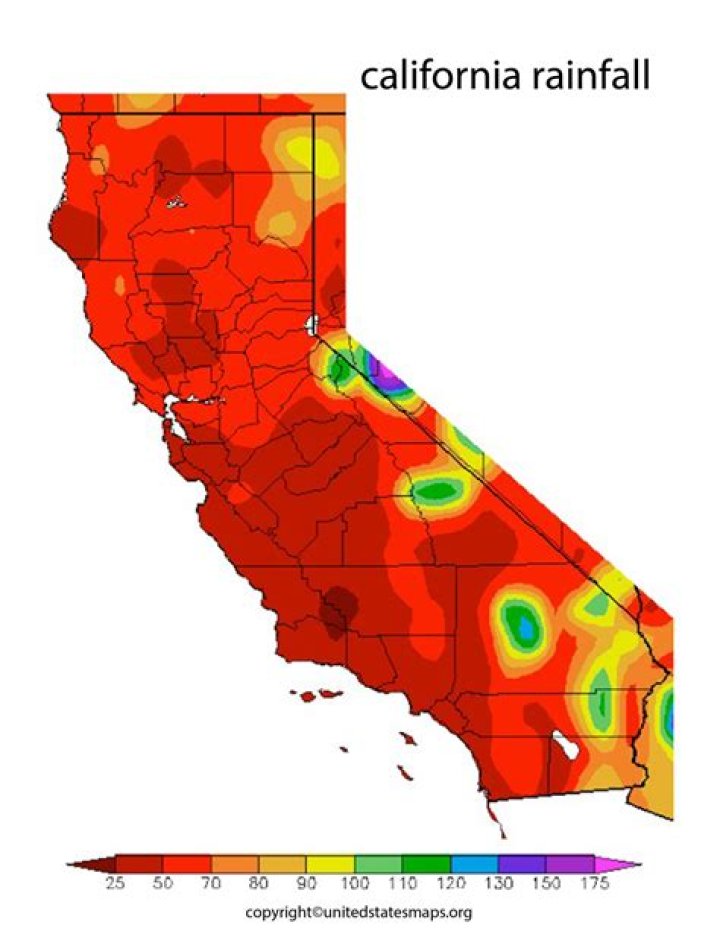 What is the annual rainfall in California?