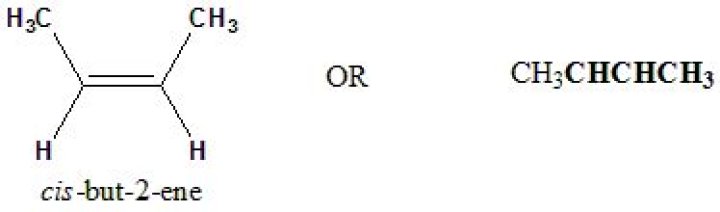 What is the condensed structural formula of cis 2-butene?