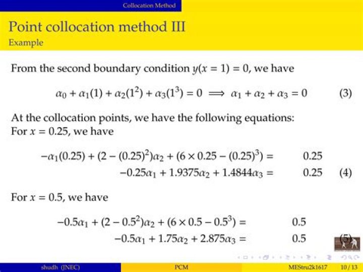 What is the condition for point collocation method?