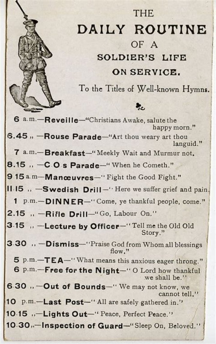 What is the daily routine of a British soldier?
