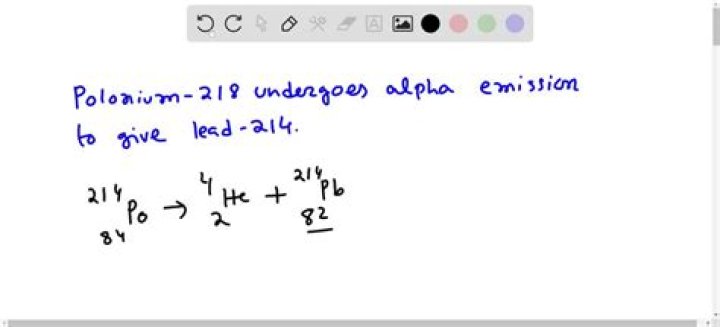 What is the decay equation for polonium 218?