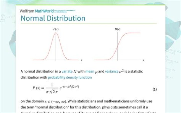 What is the function of a normal distribution?