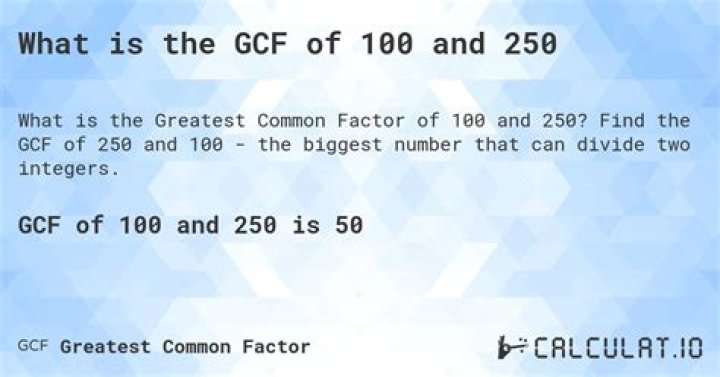 What is the GCF of 100 and 260?