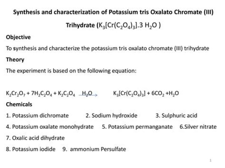 What is the geometry of potassium tris oxalato Ferrate III?