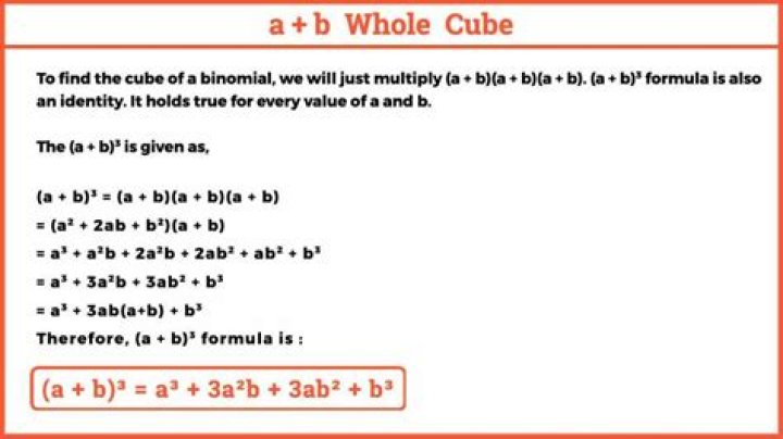 What is the identity of A plus B cube?