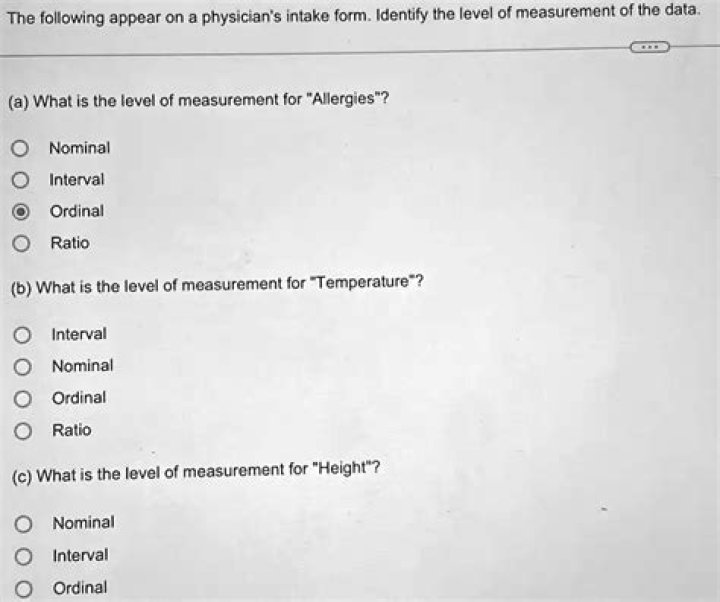 What is the level of measurement for temperature?