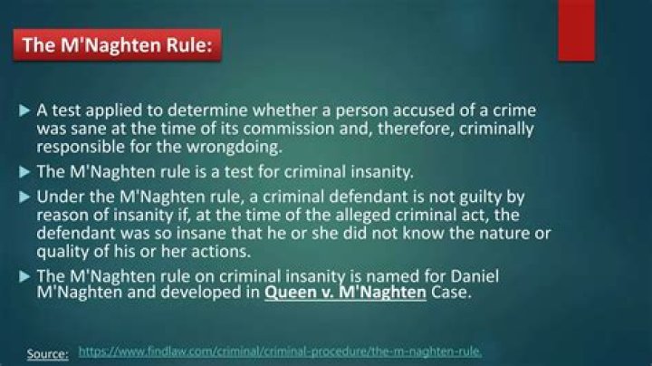What is the M Naghten rule in simple terms?
