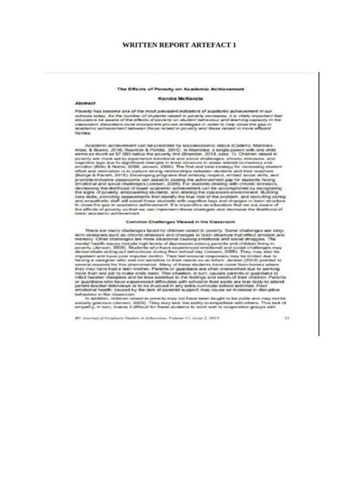 What is the meaning of artefact in Black report?
