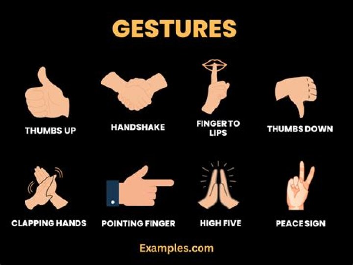 What is the meaning of gesticulate in a presentation?
