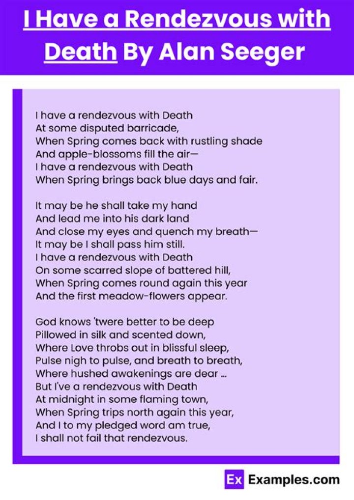 What is the meaning of the poem I have a rendezvous with death?