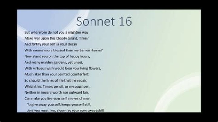 What is the message of Sonnet 16?