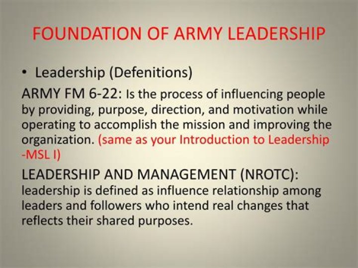 What is the military definition of leadership?