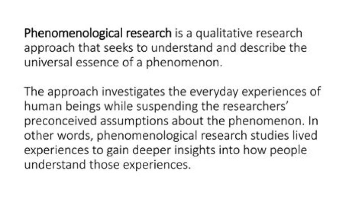 What is the phenomenological approach in research?
