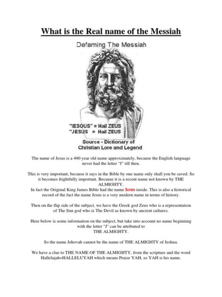 What is the real name of the Messiah?