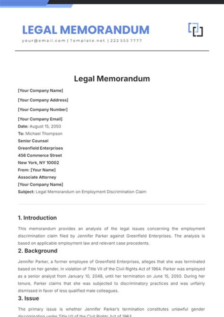 What is the short answer in a legal memorandum?