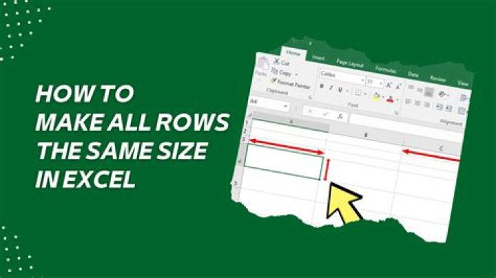 What is the shortcut in excel to make all rows the same height?