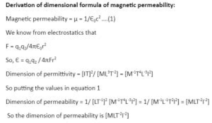 What is the value of magnetic permeability in vacuum?