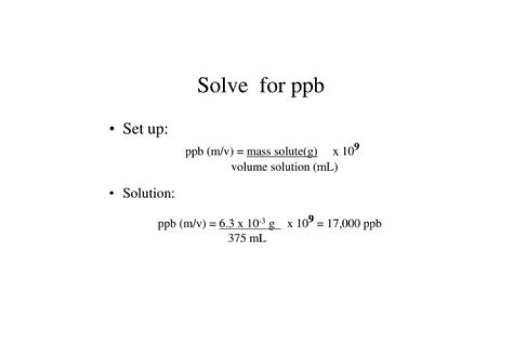 What is the value of ppb?