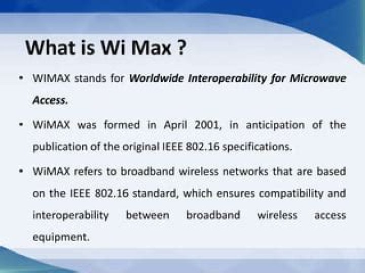What is the WiMAX technology?