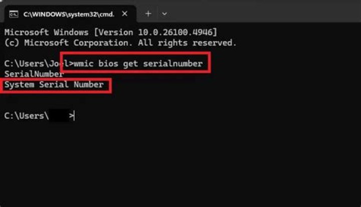 What is the WMIC command to get serial number?